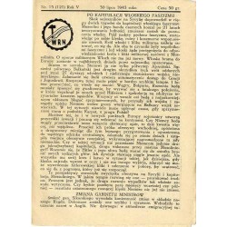WRN [Wolność Równość Niepodległość]. R. 5 (1943). Nr 15 (121) (30 lipca 1943)
