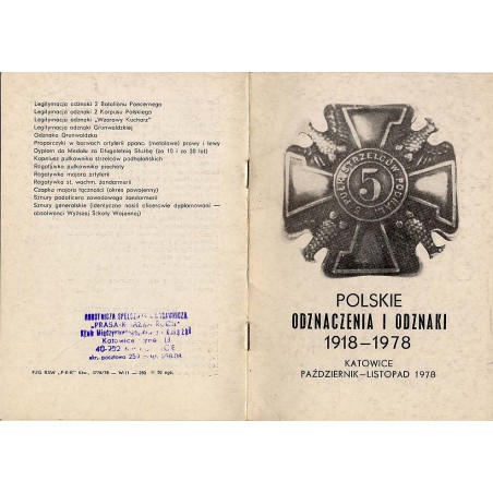 Polskie odznaczenia i odznaki 1918-1978. Katowice, październik - listopad 1978