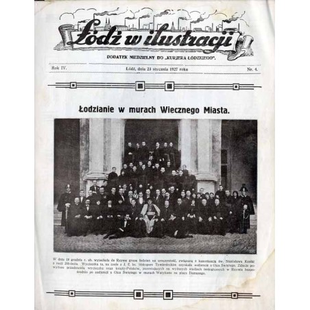 Łódź w Ilustracji. Dodatek niedzielny do "Kurjera Łódzkiego". R.4 (1927). Nr 4 (23 styczeń 1927)