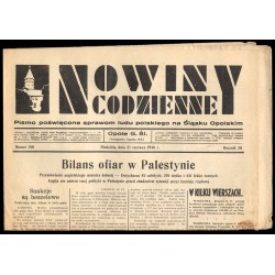 Nowiny Codzienne. Pismo poświęcone sprawom ludu polskiego na Śląsku Opolskim. R.26 (1936). Nr 140 (21 czerwca 1936)