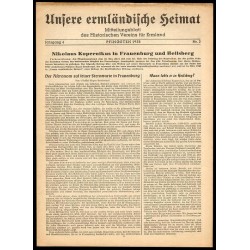 Unsere Ermländische Heimat. Mitteilungsblatt des Historischen Vereins für Ermland. 4. Jahrgang (1958). Nr. 2 3 4