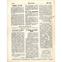 Myśl Polska. Dwutygodnik poświęcony życiu i kulturze narodu  Polish Thought. Fortnightly review. R.9 (1949). Nr 7 (136) (Lipiec