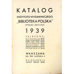 Katalog Instytutu Wydawniczego Biblioteka Polska Spółka Akcyjna 1939