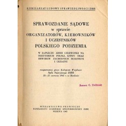 Sprawozdanie sądowe w sprawie organizatorów, kierowników i uczestników polskiego podziemia w zapleczu Armii Czerwonej na terytor