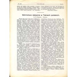 Technik. Czasopismo poświęcone sprawom górnictwa, hutnictwa, przemysłu i budownictwa. R.2 (1929). Nr 21 (1 listopada 1929)