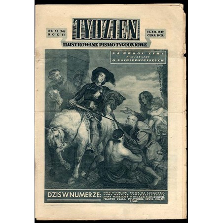 Tydzień. Ilustrowane pismo tygodniowe. R.2 (1947). Nr 50 (74) (14 grudnia 1947)