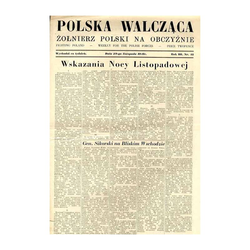 Polska Walcząca - Żołnierz polski na obczyźnie. Fighting Poland. Weekly for the Polish Forces. R.3 (1941). Nr 48 (29 listopada 1