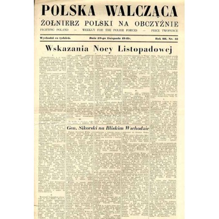 Polska Walcząca - Żołnierz polski na obczyźnie. Fighting Poland. Weekly for the Polish Forces. R.3 (1941). Nr 48 (29 listopada 1