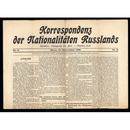 Korrespondenz der Nationalitäten Russlands. 1916. Nr. 8 (17. November 1916)