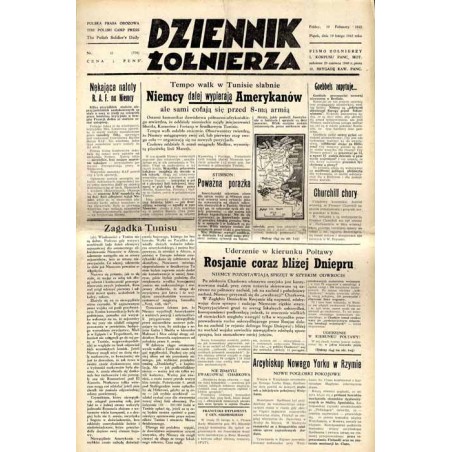 Dziennik Żołnierza. Polska prasa obozowa. Pismo żołnierzy 1. Korpusu Pancerno Mot. R.4 (1943). Nr 41 (776) (19 lutego 1943)