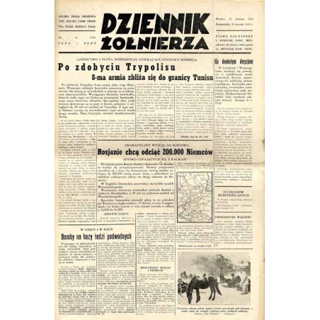Dziennik Żołnierza. Polska prasa obozowa. Pismo żołnierzy 1. Korpusu Pancerno Mot. R.4 (1943). Nr 19 (754) (25 stycznia 1943)