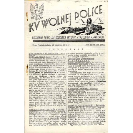 Ku Wolnej Polsce. Codzienne pismo Brygady Strzelców Karpackich. R.2 (1941). Nr 155 (261) (30 czerwca 1941)