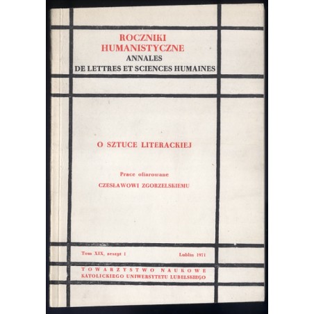O sztuce literackiej. Prace ofiarowane Czesławowi Zgorzelskiemu