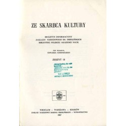 Ze Skarbca Kultury. Półrocznik Zakładu Narodowego Ossolińskich. Z.18
