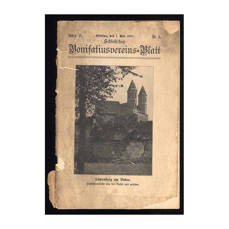 Schlesisches Bonifatiusvereins-Blatt. Jahrg. 71 (1930). Nr 5 (Mai 1930)