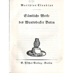 Sämtliche Werke des Wandsbecker Boten. 3tomy