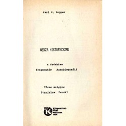 Nędza historycyzmu. Z dodatkiem fragmentów Autobiografii