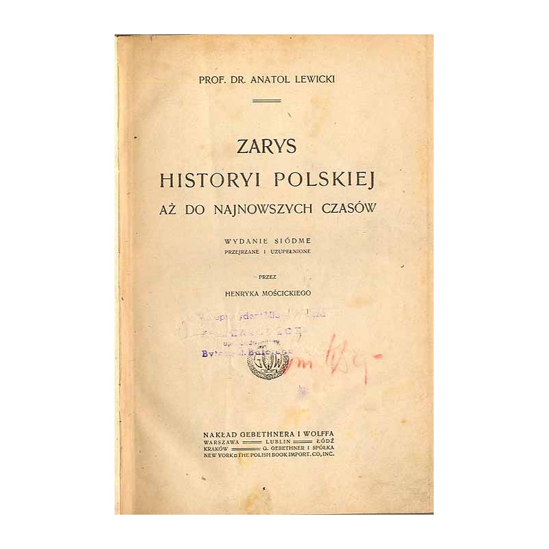 Zarys historyi polskiej aż do najnowszych czasów