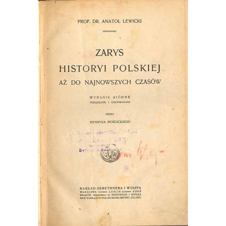 Zarys historyi polskiej aż do najnowszych czasów