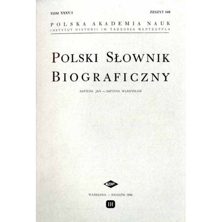 Polski słownik biograficzny. T.35/1 z.144: Sapieha Jan - Sapieha Władysław