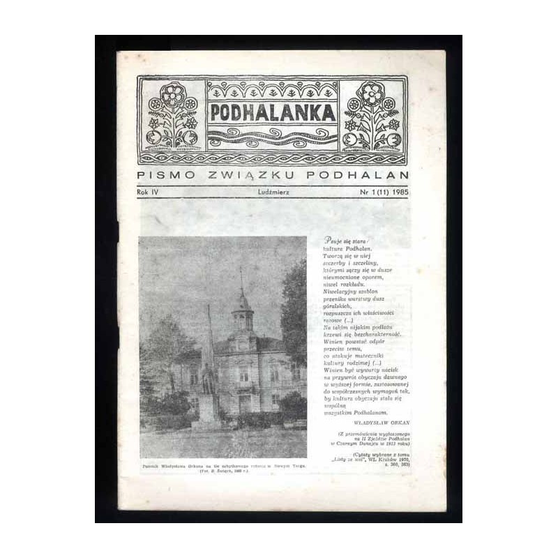 Podhalanka. Pismo Związku Podhalan. R.4 (1985). Nr 1 (11)