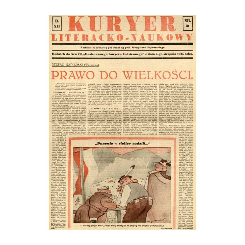 Kuryer Literacko-Naukowy. R.12 (1935). Nr 31 (5 sierpnia 1935)
