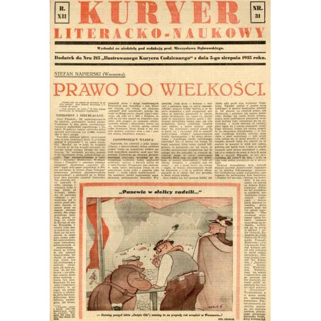 Kuryer Literacko-Naukowy. R.12 (1935). Nr 31 (5 sierpnia 1935)