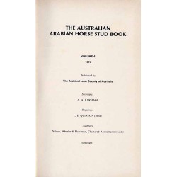 The Australian Arabian Horse Stud Book. Vol.4 (1974)