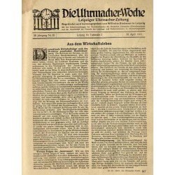 Die Uhrmacher-Woche. Leipziger Uhrmacher-Zeitung. 28. Jahrgang (1921). Nr 16 (16.04.1921)