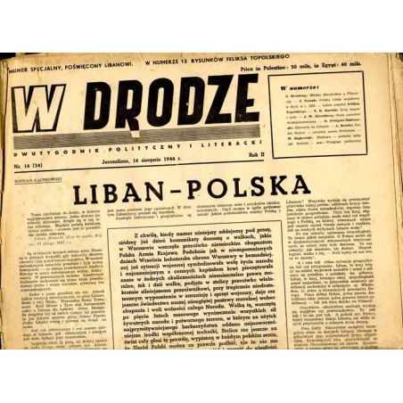 W Drodze. Dwutygodnik polityczny i literacki. R.2 (1944). Nr 16 (34) (16 sierpnia 1944) / Numer specjalny poświęcony Libanowi 1