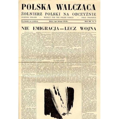 Polska Walcząca - Żołnierz polski na obczyźnie. Fighting Poland. Weekly for the Polish Forces. R.3 (1941). Nr 5 (1 lutego 1941)