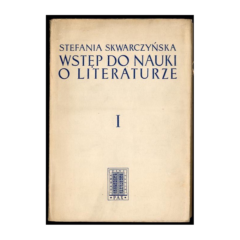 Wstęp do nauki o literaturze. T.1