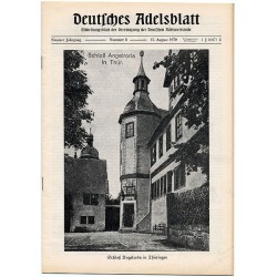 Deutsches Adelsblatt. 9. Jahrgang (1970). Nr 8 (15 VIII 1970) [Schloß Angelroda in Thüringen]