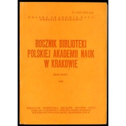 Rocznik Biblioteki Polskiej Akademii Nauk w Krakowie. R.34 (1989)