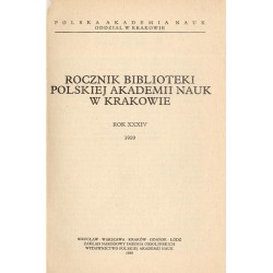 Rocznik Biblioteki Polskiej Akademii Nauk w Krakowie. R.34 (1989)