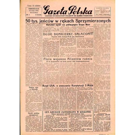 Gazeta Polska. Dziennik informacyjny Polaków na Bliskim Wschodzie. R.3 (1943). Nr 109 (548) (10 maja 1943)