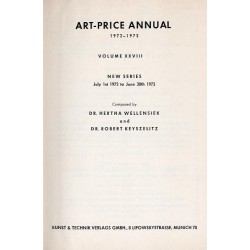 Art-Price Annual 1972-1973. Volume XXVIII. New Series July 1st 1972 to June 30th 1973