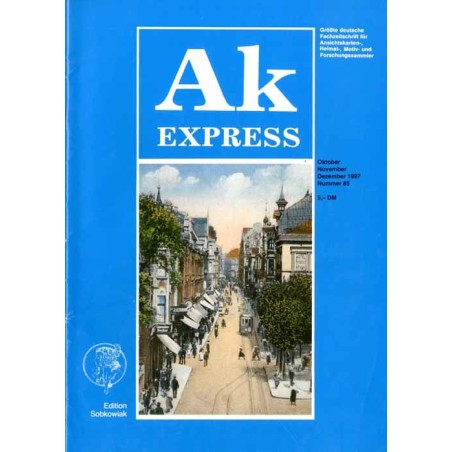 Ak Express. Größte deutsche Fachzeitschrift für Ansichtskarten-, Heimat-, Motiv- und Forschungssammler. (1997). Nr 85 (Oktober-N