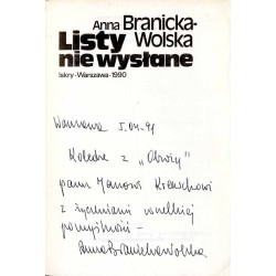 Listy nie wysłane / dedykacja autorki