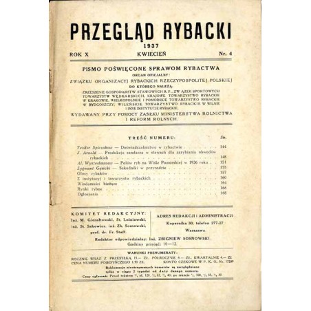 Przegląd Rybacki. Pismo poświęcone sprawom rybactwa. Organ oficjalny Związku Organizacyj Rybackich Rzeczypospolitej Polskiej. R.
