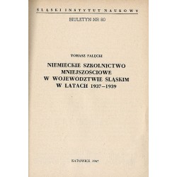 Niemieckie szkolnictwo mniejszościowe w województwie śląskim w latach 1937-1939