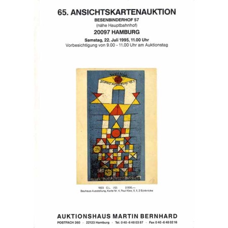 [Martin Bernhard] 65. Ansichtskartenauktion, Atlas Hotel Alte Strasse 58, 79576 Weil am Rhein, Samstag, 22. Juli 1995