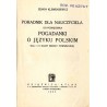 Poradnik dla nauczyciela do podręcznika Pogadanki o języku polskim dla I i II klasy szkoły podstawowej