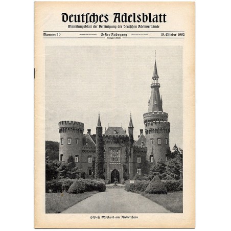 Deutsches Adelsblatt. 1. Jahrgang (1962). Nr 10 (15 X 1962) [Schloß Moyland am Niederrhein]