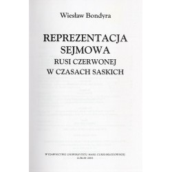 Reprezentacja sejmowa Rusi Czerwonej w czasach saskich