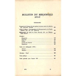 Bulletin du Bibliophile. 1975. [Nr] IV