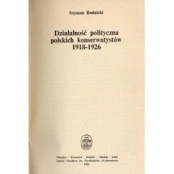 Działalność polityczna polskich konserwatystów 1918-1926