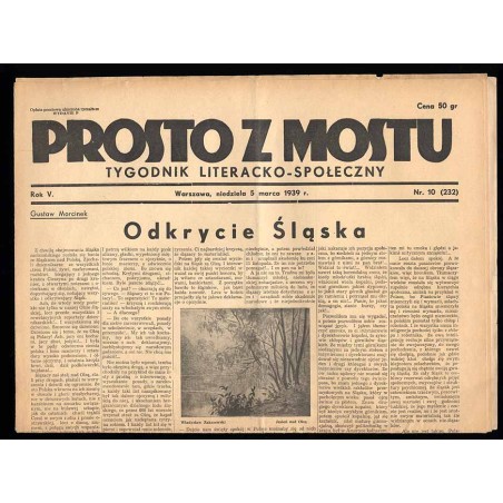 Prosto z Mostu. Tygodnik literacko-artystyczny. R.5 (1939). Nr 10 (232) (5 marca 1939)