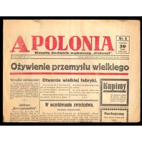 Apolonia. Wesoły dodatek wyborczy "Polonji". 1928