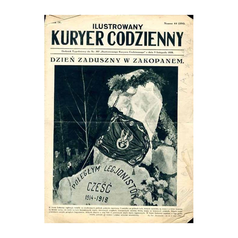 Ilustrowany Kurier Codzienny. Bezpłatny dodatek tygodniowy "Ilustrowanego Kuriera Codziennego" do nr 307. R.4 (1928). Nr 44 (194